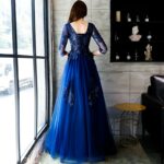 V Neck Long Sleeves A Line Evening Dress For Women Formal Prom Gown Elegant Banquets Custom Made Vestidos - Image 4
