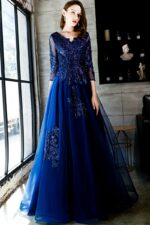 V Neck Long Sleeves A Line Evening Dress For Women Formal Prom Gown Elegant Banquets Custom Made Vestidos - Image 5