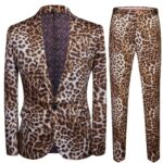 Men's Faux Leopard Blazer Suit