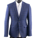Dark Blue Checkered Suit Men Blue Check Suit Tailor Made Men Style Checkered Dress Suit Pants, 2019 Fashion Costume Sure Mesure