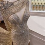 Dubai Champagne Luxury Sleeveless Evening Dresses 2020 Diamond Sparkle Backless Sexy Evening Gowns Serene Hill LA70301