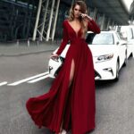 Eightree Sexy Evening Dress Long High Split Chiffon Evening Gowns Robe De Soiree Abendkleider Formal Women Prom Party Dresses