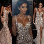 Low-Cut Damsel Bejeweled Bling Gown