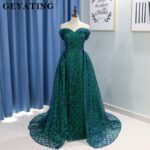 Dark Green Off-Shoulder Gown - Image 2