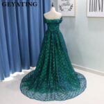 Dark Green Off-Shoulder Gown - Image 3