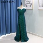 Dark Green Off-Shoulder Gown - Image 4