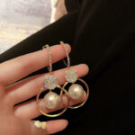 New Fashion Korean Oversized White Pearl Drop Earrings for Women Bohemian Golden Round Zircon Wedding Earrings Jewelry Gift - Image 5
