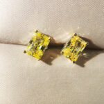 OEVAS 100% 925 Sterling Silver Sparkling 5*7mm Yellow Zircon High Carbon Diamond Stud Earrings - Women Party Fine Jewelry Gift - Image 3