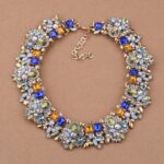 Crystal Rhinestone Flowers Collar Necklace for Women - Choker Statement Bib Collar Necklace  Jewelry - Image 2