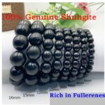 100% Natural Russian Shungite Bracelet, Healing Gem stone Jewelry Bracelet, 6mm 8mm 12mm 16mm Choices - Rich in Fullerenes