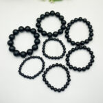 100% Natural Russian Shungite Bracelet, Healing Gem stone Jewelry Bracelet, 6mm 8mm 12mm 16mm Choices - Rich in Fullerenes - Image 2