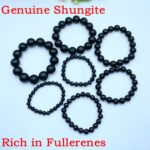 100% Natural Russian Shungite Bracelet, 5G Radiation EMF RF Protection Healing Gemstone Jewelry Bracelet, 6mm 8mm 12mm 16mm Choices - Rich in Fullerenes