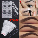 12 Style Fixable Eyebrow Stencil Grooming Shaper Template Reusable Stickers Make Up Tools For Eye Brow Stamp Pen Pencil Cosmetic - Image 2