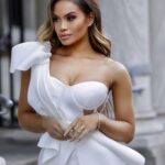 New Summer Fashion Women Bodycon Dress One Shoulder Bow Mesh Ruffle Sleeveless Bandage Dress Celebrity Party Evening Sexy - Image 3