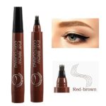 4 Points Eyebrow Pen 5 Colors Liquid Brow Pencil Dark Brown Microblading Eyebrow Pencil Waterproof Eyebrow Tattoo Pen Cosmetic