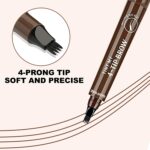 4 Points Eyebrow Pen 5 Colors Liquid Brow Pencil Dark Brown Microblading Eyebrow Pencil Waterproof Eyebrow Tattoo Pen Cosmetic - Image 4