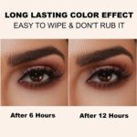 4 Points Eyebrow Pen 5 Colors Liquid Brow Pencil Dark Brown Microblading Eyebrow Pencil Waterproof Eyebrow Tattoo Pen Cosmetic - Image 5