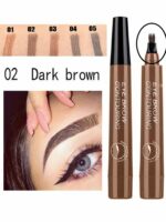 4 Points Eyebrow Pen Tattoo 5 Color Liquid Microblading Blade Fork Tip Brow Pencil Waterproof Gel Long Lasting Makeup - Henna Color