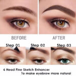 4 Points Eyebrow Pen Tattoo 5 Color Liquid Microblading Blade Fork Tip Brow Pencil Waterproof Gel Long Lasting Makeup - Henna Color - Image 4