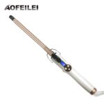 Aofeilei Professional 9mm Ceramic Curling Iron Wand with LCD Display