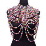 Korean Handmade Simulated Pearl Statement Necklace Women New Fashion Body Chain Charm Necklace Jewelry