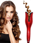Tourmaline Ceramic Titanium Auto-Curling Air Wand LCD Automatic Hair Curler - Spin & N Curl - 1 Inch Iron Tourmaline Ceramic Heater