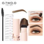 O.TWO.O Eyebrow Stamp Stencil Kit Eyebrow Shade 3 Colors Waterproof Long Lasting One Step Brow Stamp With 10pcs Stencils