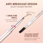 Ultra Fine Eyebrow Pencil Brow Enhancers 1.5mm Waterproof Long-lasting Double-Ended Brown Tint Shade Eyebrows Makeup - Image 4