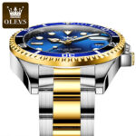 OLEVS Men Luminous Waterproof Green Water Ghost Watch Quartz Watch Men's Watch Trend Calendar Display Stainless Steel Strap 5885 - Image 4