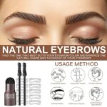 One-Step Eyebrow Shaping Stamp Kit - Professional Eye Brow Makeup Brushes with Reusable Eyebrow Stencils Kit - Gel Eyebrow - Image 5