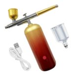 Portable Two-Tone Mini Air Compressor Air Brush Kit - for Makeup Nail Art Tattoo Craft Cake Decorating Manicure - Beauty Devices - Image 6