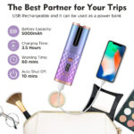 Rechargeable Automatic Curling Iron Cordless Auto Hair Curler Ceramic Ionic Hair Curling LCD Display Spin Curling Iron Hair Tool - Image 4