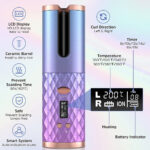 Rechargeable Automatic Curling Iron Cordless Auto Hair Curler Ceramic Ionic Hair Curling LCD Display Spin Curling Iron Hair Tool - Image 6