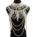 Simulated Pearl Shoulder Collar Body Chain Jewelry