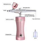 Airbrush Oxygen Atomizer Machine - 0.3mm Mini Air Compressor Kit Air-Brush Paint Spray Gun - For Makeup Skincare Nail Art Craft Cake - Facial Fog Mist Sprayer - Image 4