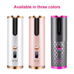Cordless Curling Iron - Automatic Rotating Hair Curler Ceramic Cordless Curling Iron LCD Temperature Display Hair Waver Curlers Wand- USB Rechargeable