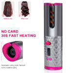 Cordless Curling Iron - Automatic Rotating Hair Curler Ceramic Cordless Curling Iron LCD Temperature Display Hair Waver Curlers Wand- USB Rechargeable - Image 4