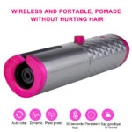 Cordless Curling Iron - Automatic Rotating Hair Curler Ceramic Cordless Curling Iron LCD Temperature Display Hair Waver Curlers Wand- USB Rechargeable - Image 6