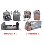 Mommy Bag Folding Large-capacity Lightweight Portable Folding Crib Bed Baby Backpack Female Mommy Outting Bag Mummy Bag - Image 2