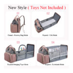 Mommy Bag Folding Large-capacity Lightweight Portable Folding Crib Bed Baby Backpack Female Mommy Outting Bag Mummy Bag - Image 3
