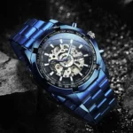 Forsining FSG 340 Luxury Stainless Steel Waterproof Men's Transparent Perpetual Mechanical Wrist Watch - Image 3