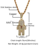 Dantebella™ Iced Out Stainless Steel Copper Zirconia Futuristic Knight in Shining Armour - Mens Pendant Necklace with Chain - Image 6