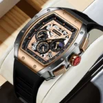 LIGE Men's Luxury Military Waterproof Quartz Silicone Sport Square Chronograph Wristwatch - Image 4