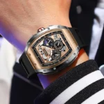 LIGE Men's Luxury Military Waterproof Quartz Silicone Sport Square Chronograph Wristwatch - Image 5
