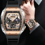 LIGE Men's Luxury Military Waterproof Quartz Silicone Sport Square Chronograph Wristwatch - Image 6