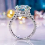 Luxury 10 Carat Moissanite and Sterling Silver White Gold Plated Engagement Ring - Image 6