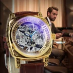 FORSIGNING Royal Engraved Watch for Men - Automatic Mechanical Wrist Watches