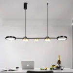 Pendant Lights Hanging Lamp Modern Table LED Long Linear Chandelier Kitchen Island Lighting For Dining Living Room Office Light - Image 2