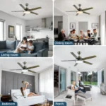 Modern Ceiling Fan with light smart remote control 52 inches large home fan Lamps for room living room kitchen balcony - Image 5
