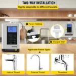 VEVOR Alkaline Water Ionizer PH3.5-10.5 Hydrogen Generator Machine Drinking Purifier Filter 7 Water Settings for Home Appliance - Image 2